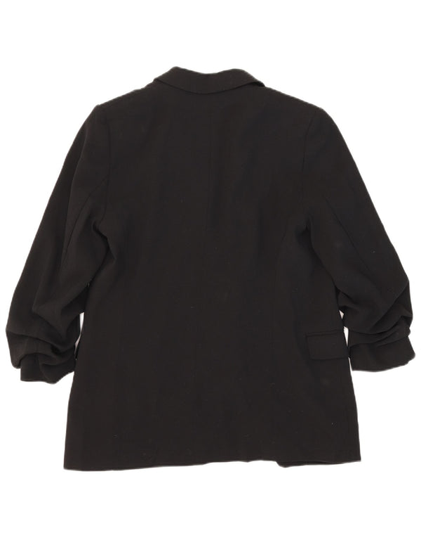 Marks & Spencer Womens Blazer Jacket UK 12 Medium Black Polyester