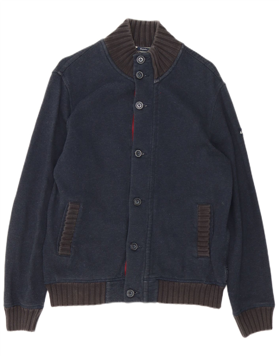 Мужской кардиган Armani Jeans, большой темно-синий хлопковый свитер