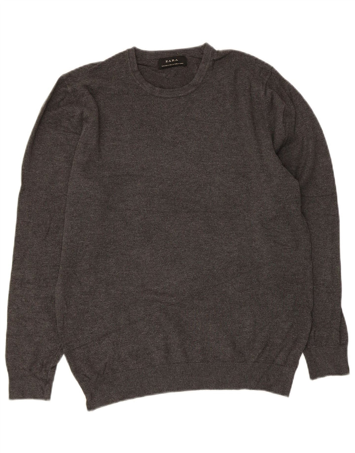 Женский джемпер с круглым вырезом Zara UK 10, маленький серый цвет