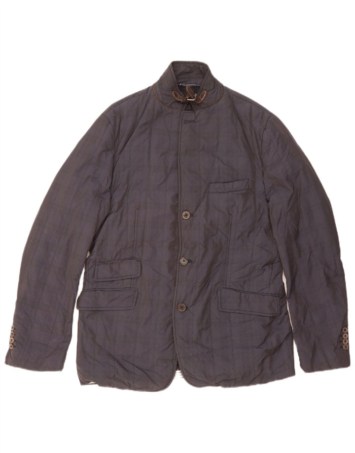 Мужская куртка Massimo Dutti UK 40, большая темно-синяя клетка в клетку из ацетата