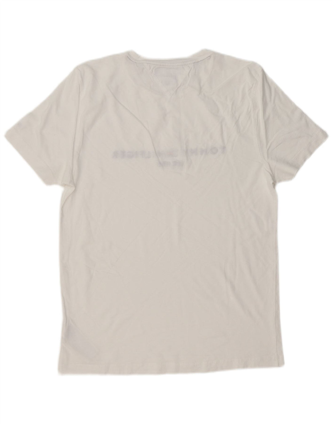 TOMMY HILFIGER Мужская приталенная футболка с рисунком, большой белый хлопковый топ