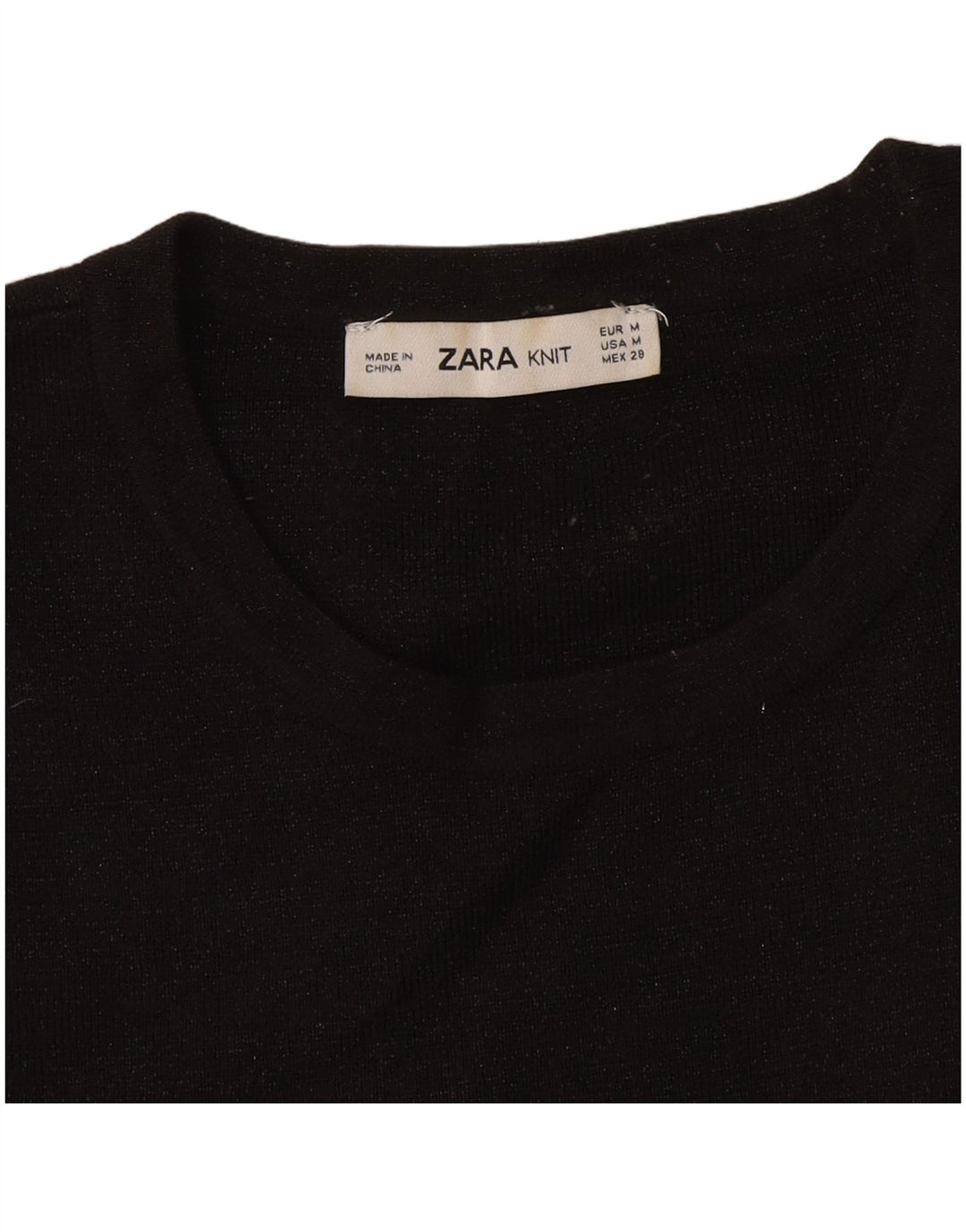 Женская укороченная футболка Zara UK 12, средний черный