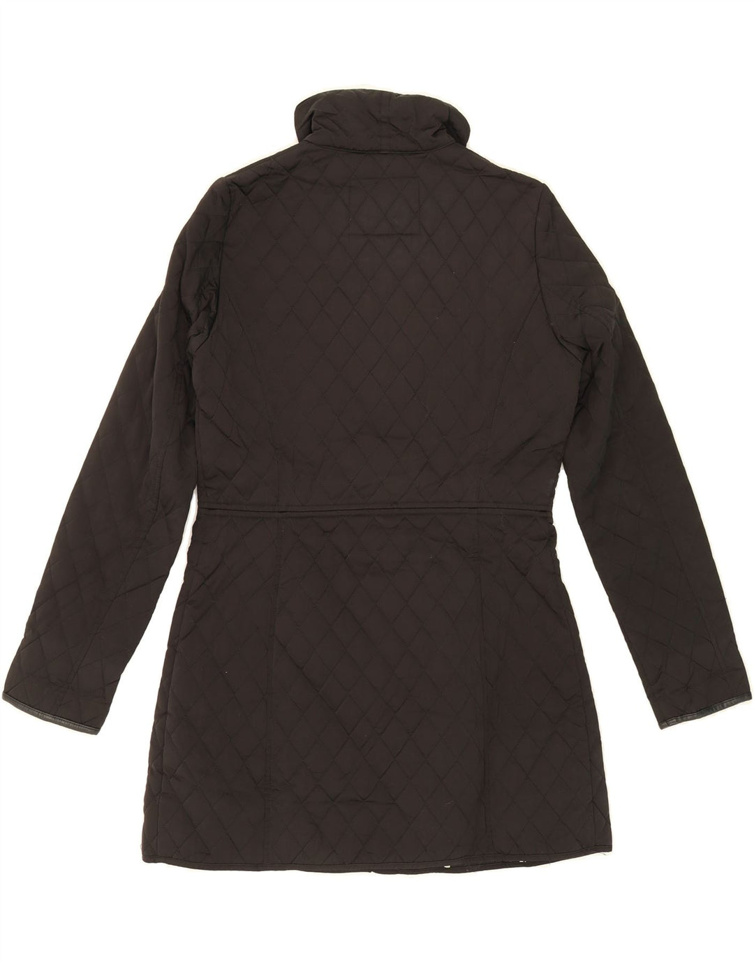 MASSIMO DUTTI Womens Quilted Overcoat UK 14 Medium Black Polyester Vintage Massimo Dutti and Second-Hand Massimo Dutti from Messina Hembry 