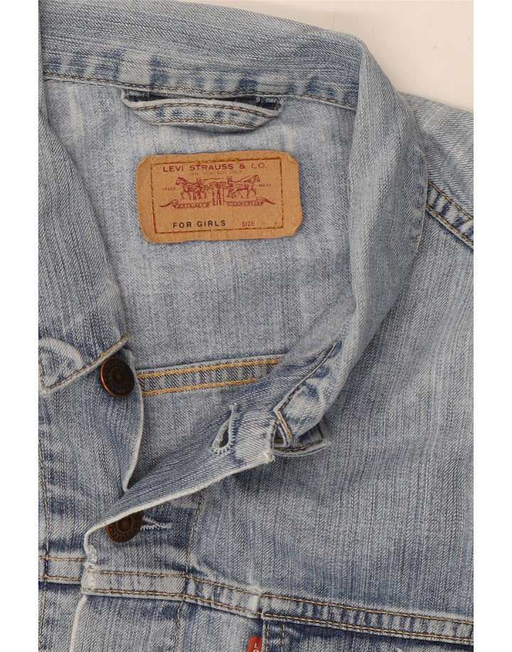 Джинсовая куртка Levi's для девочек 15-16 лет, синяя, хлопок