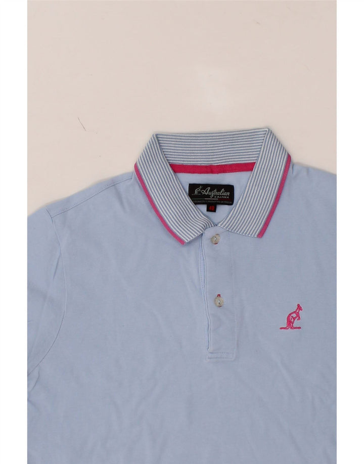 AUSTRALIAN L'ALPINA Mens Polo Shirt IT 48 Medium Blue Vintage AUSTRALIAN L'ALPINA and Second-Hand AUSTRALIAN L'ALPINA from Messina Hembry 