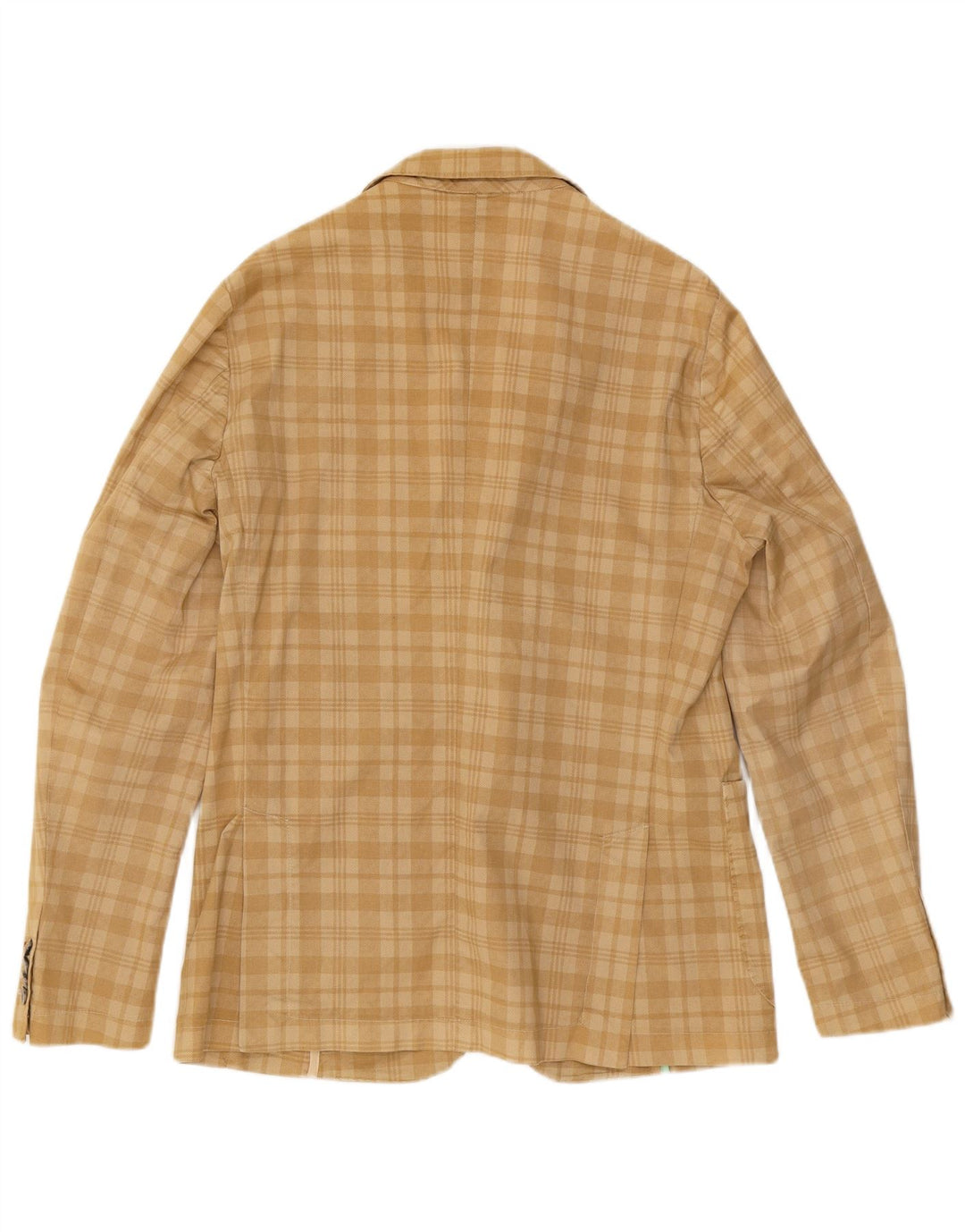 Бернский мужской пиджак на 2 пуговицах, EU 54, 2XL, бежевый в клетку