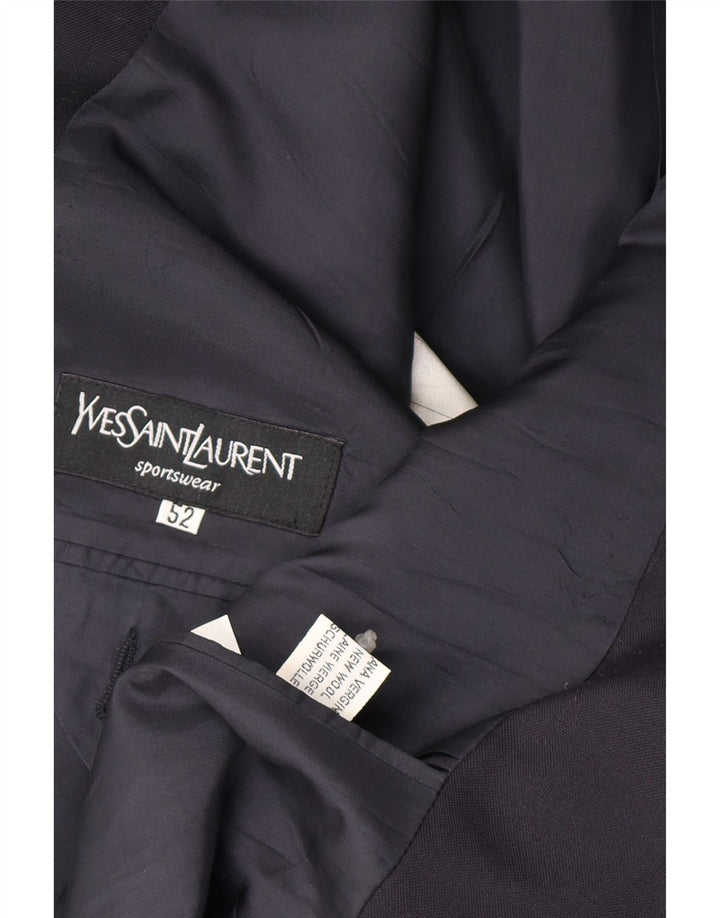 Мужской пиджак на 2 пуговицах Yves Saint Laurent IT 52 XL темно-синий, новая шерсть