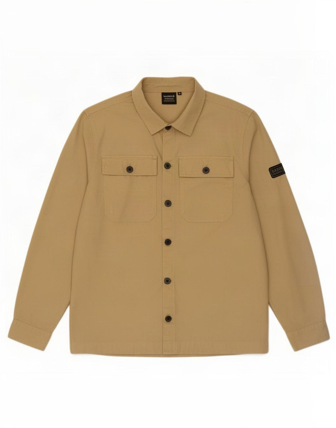 Мужская рубашка Barbour среднего бежевого цвета из хлопка