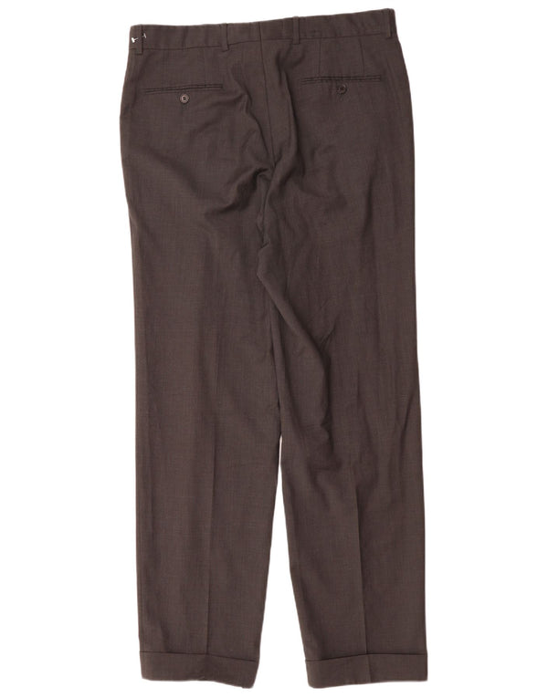 Мужские прямые костюмные брюки Hugo Boss IT 52 XL W36 L33 коричневые, новая шерсть