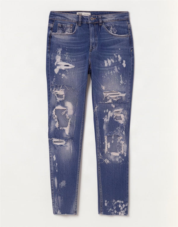 Мужские укороченные джинсы скинни Zara EU 40 Medium W31 L26 Синий хлопок