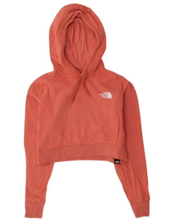 Женский укороченный джемпер с капюшоном оверсайз The North Face, размер UK 10, маленький розовый хлопок