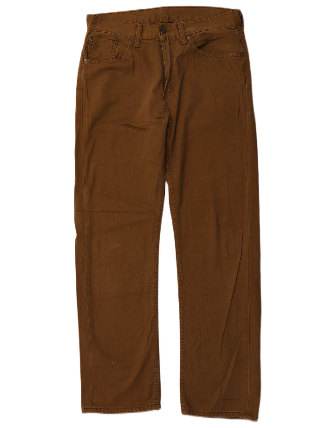 Мужские прямые повседневные брюки LEVI'S 505 W29 L30 коричневые, хлопок