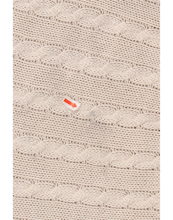 ВИНТАЖНЫЙ женский джемпер с круглым вырезом, Великобритания 14, средний серый хлопок с жаккардовым узором