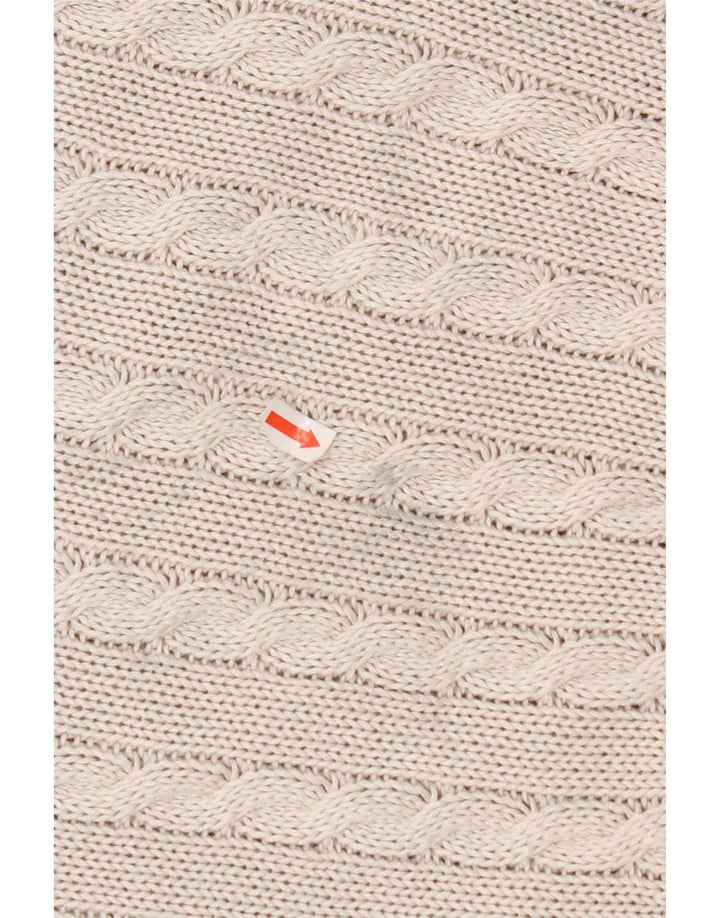 ВИНТАЖНЫЙ женский джемпер с круглым вырезом, Великобритания 14, средний серый хлопок с жаккардовым узором