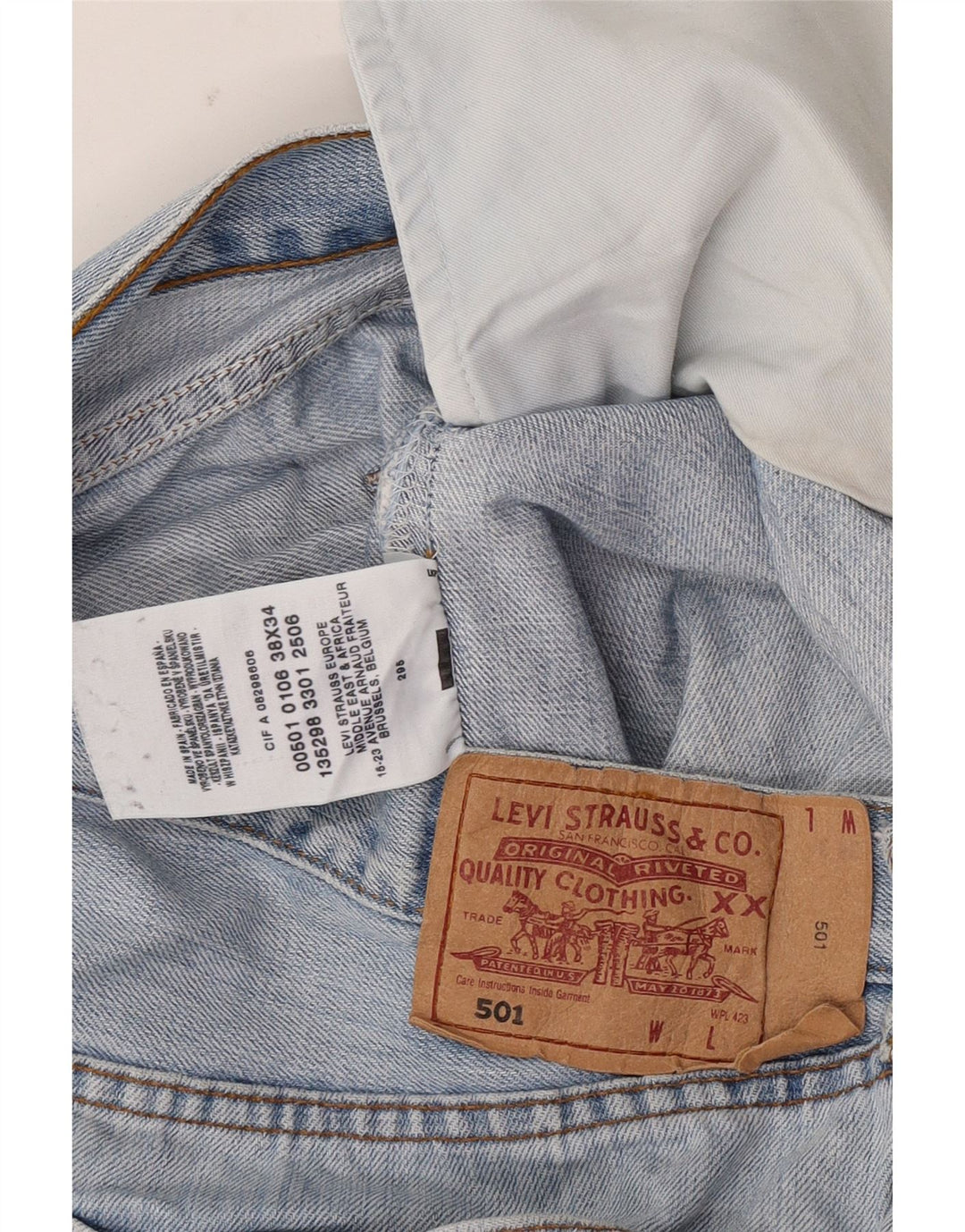 Мужские прямые джинсы Levi's 501 W38 L34 синие, хлопок