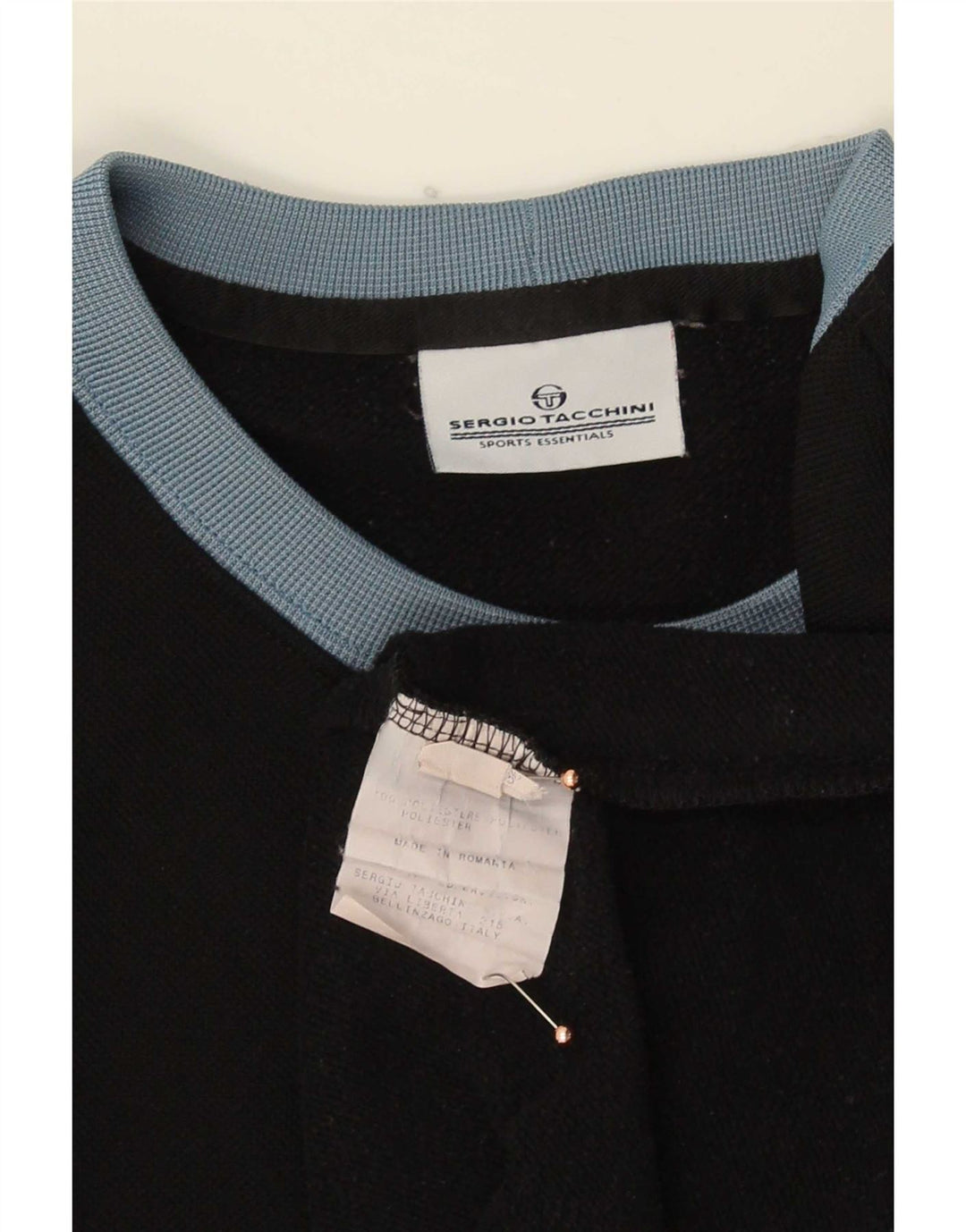 Мужской свитшот с рисунком Sergio Tacchini, XL, черный с цветными блоками
