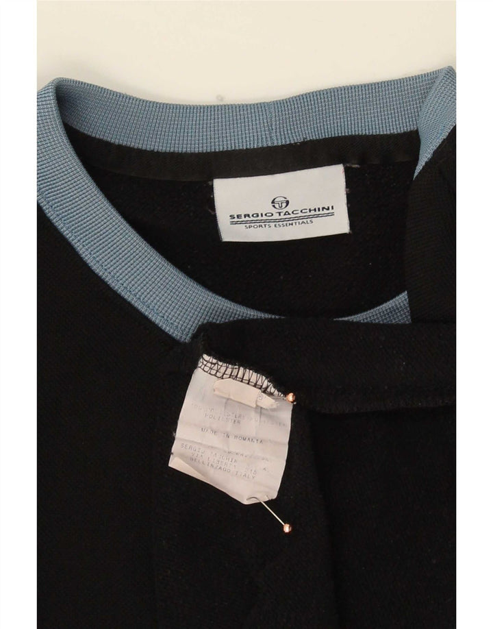 Мужской свитшот с рисунком Sergio Tacchini, XL, черный с цветными блоками