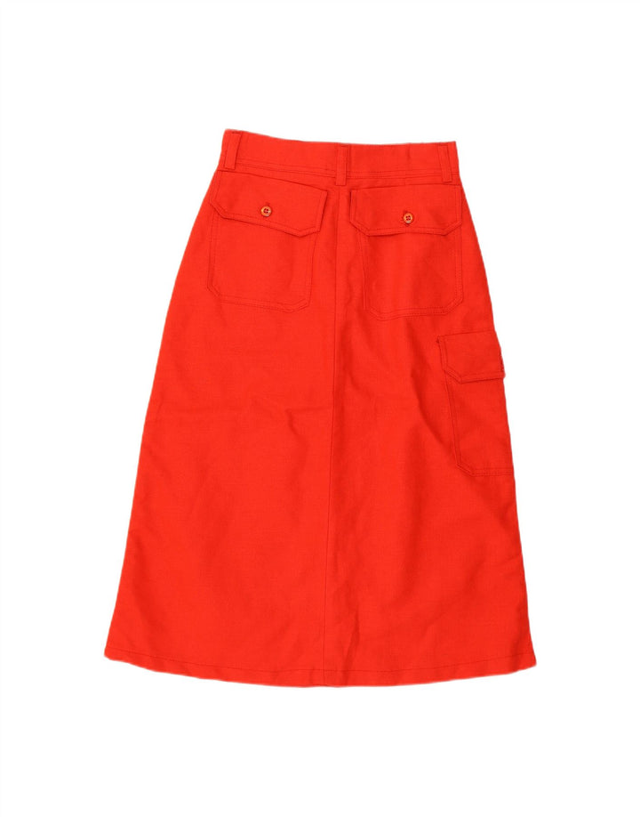 VINTAGE Womens Cargo Skirt W24 XS Red Cotton
