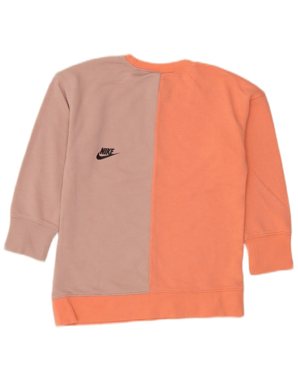 Свитшот с рисунком Nike для девочек, 6–7 лет, XS, розовый, хлопок с цветными блоками