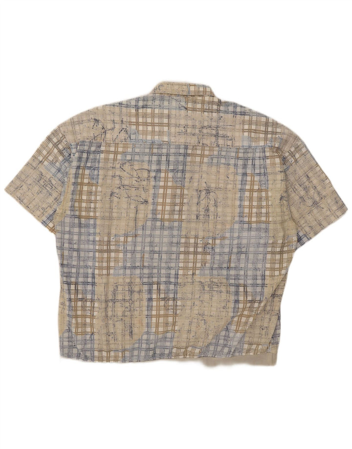 Мужская рубашка-пуловер с коротким рукавом Concret 2XL, бежевая клетка