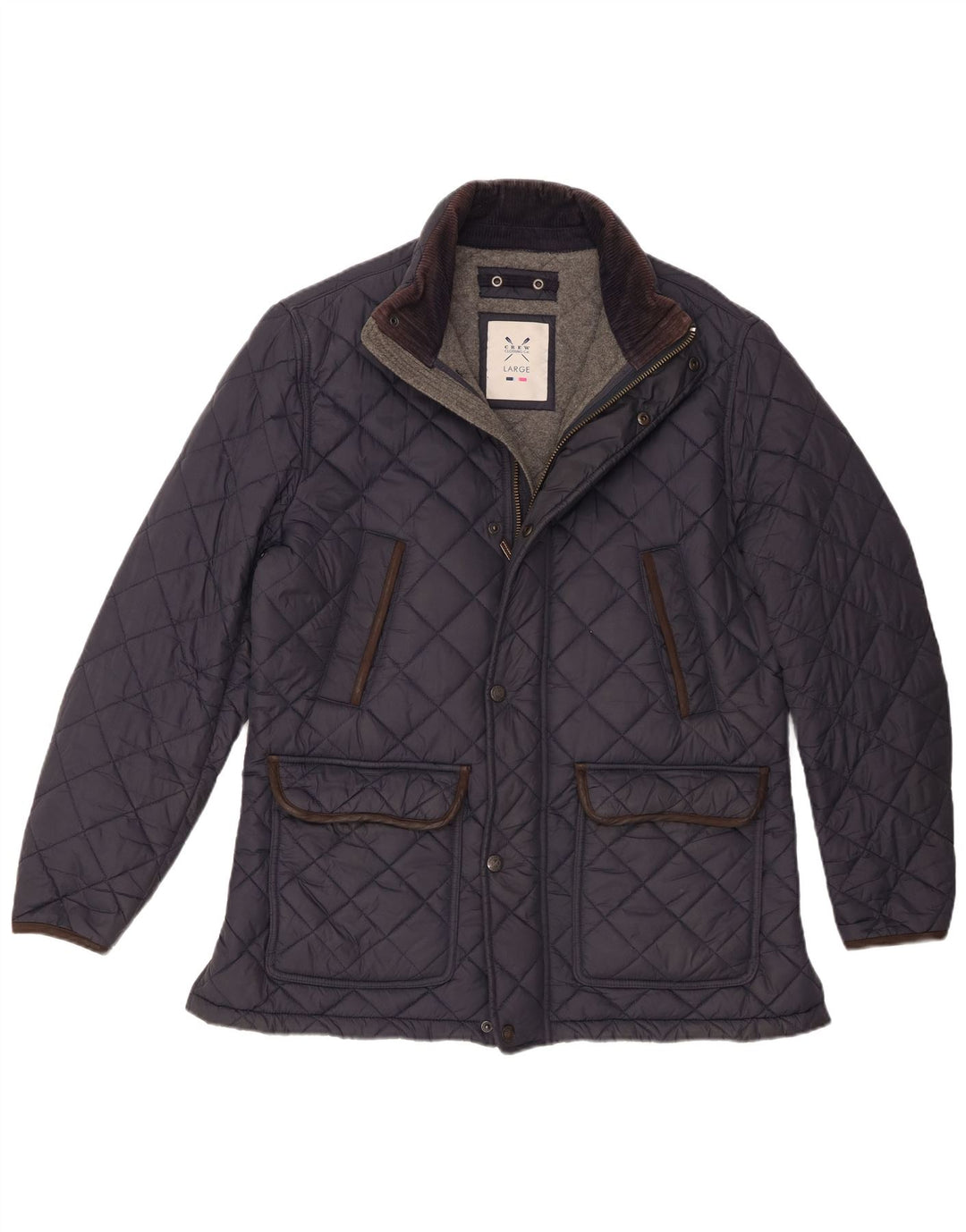 Мужская стеганая куртка Crew Clothing UK 40, большой темно-синий нейлон