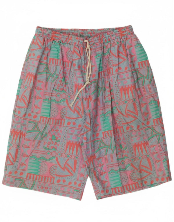 Винтажные мужские шорты-чиносы, большие W34, разноцветный хлопок с геометрическим рисунком