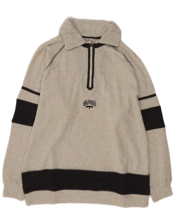 Мужской джемпер с воротником поло Lotto, большой серый хлопковый свитер с цветными блоками