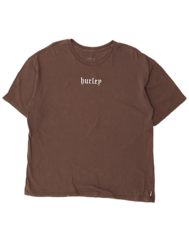 Мужская футболка с рисунком Hurley, большая, коричневая