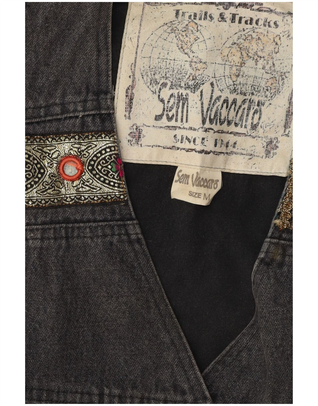 Женский джинсовый жилет SEM VACCARO UK 12, средний серый хлопок Fair Isle