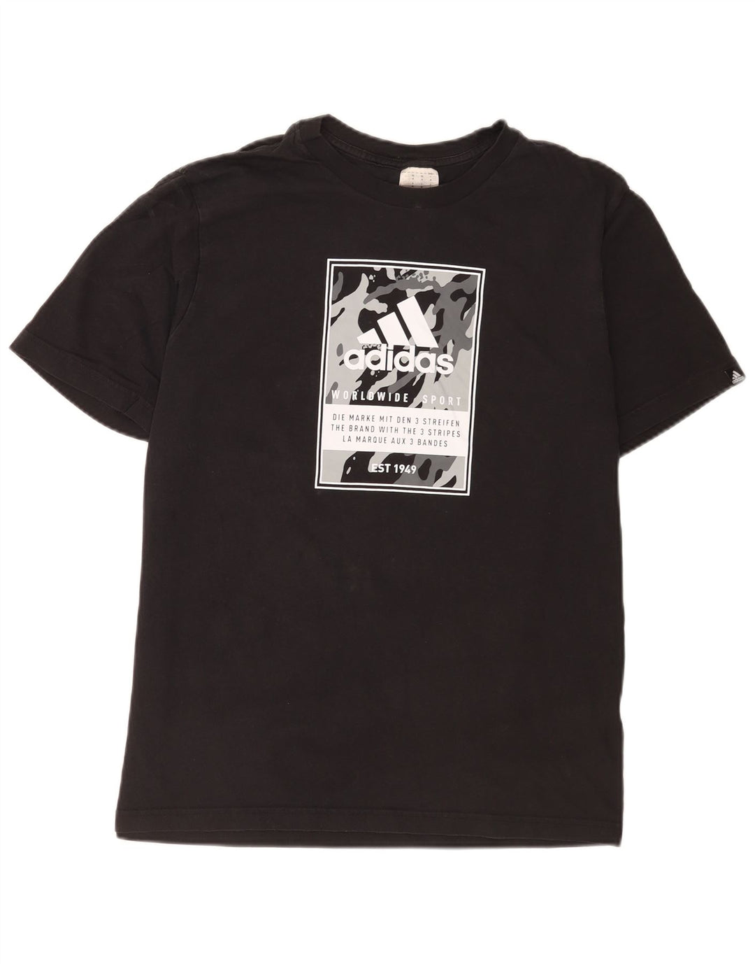 Мужская футболка с рисунком Adidas Top Medium Black Cotton