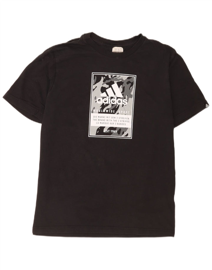 Мужская футболка с рисунком Adidas Top Medium Black Cotton