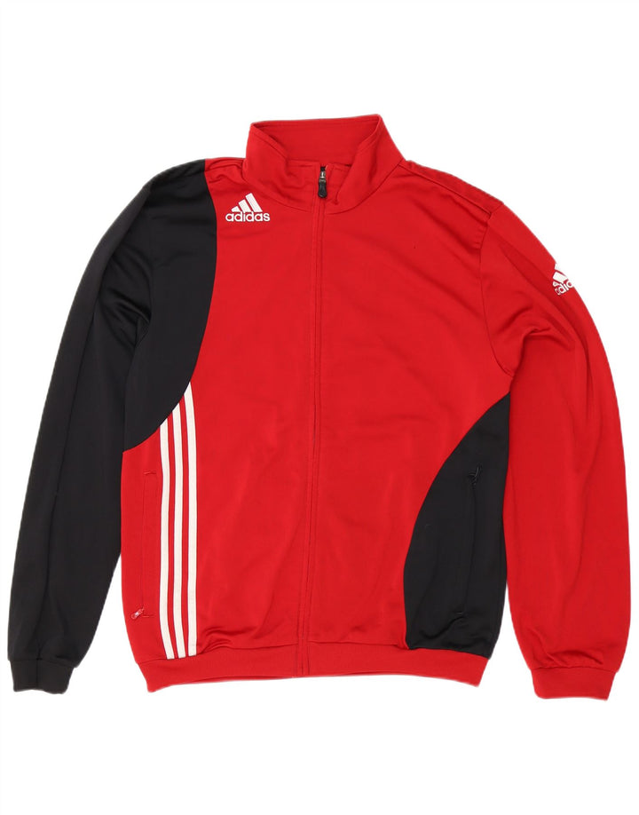 Мужская спортивная куртка Adidas UK 40/42, средний красный полиэстер с цветными блоками