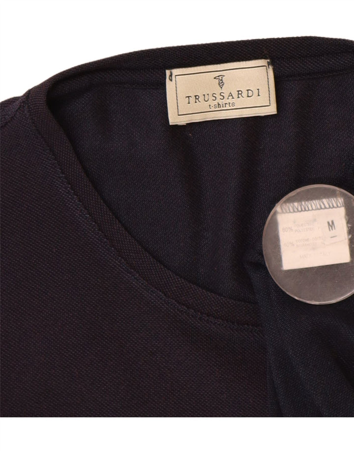 Женская футболка Trussardi Top UK 14 Medium Navy Blue, полиэстер