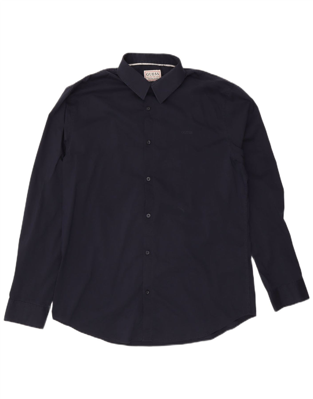 Мужская рубашка приталенного кроя Guess XL, темно-синяя, хлопок