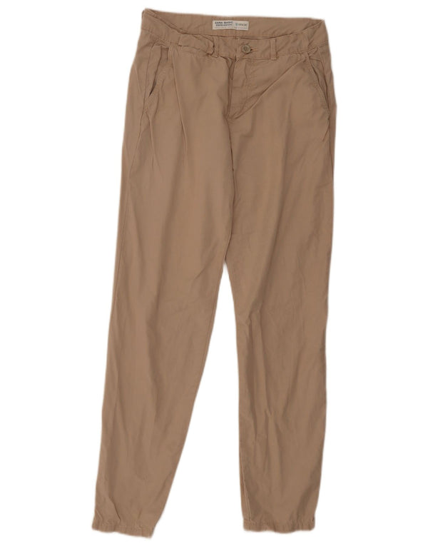 Женские брюки чинос Zara EU 34 2XS W24 L28 Бежевый Tencel