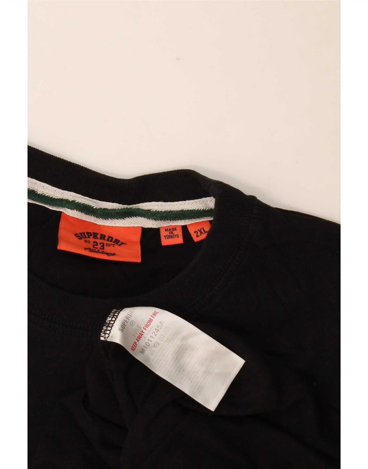 Женская футболка Superdry Top 2XL, черный хлопок