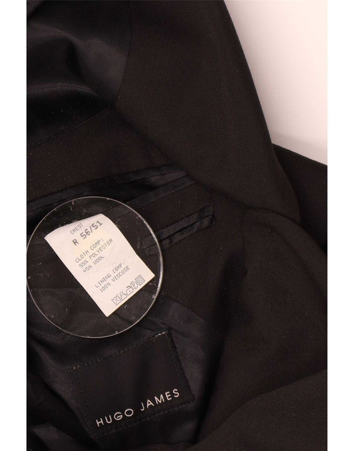 Мужской блейзер стандартного кроя с 3 пуговицами Hugo James EU 56 3XL, черный
