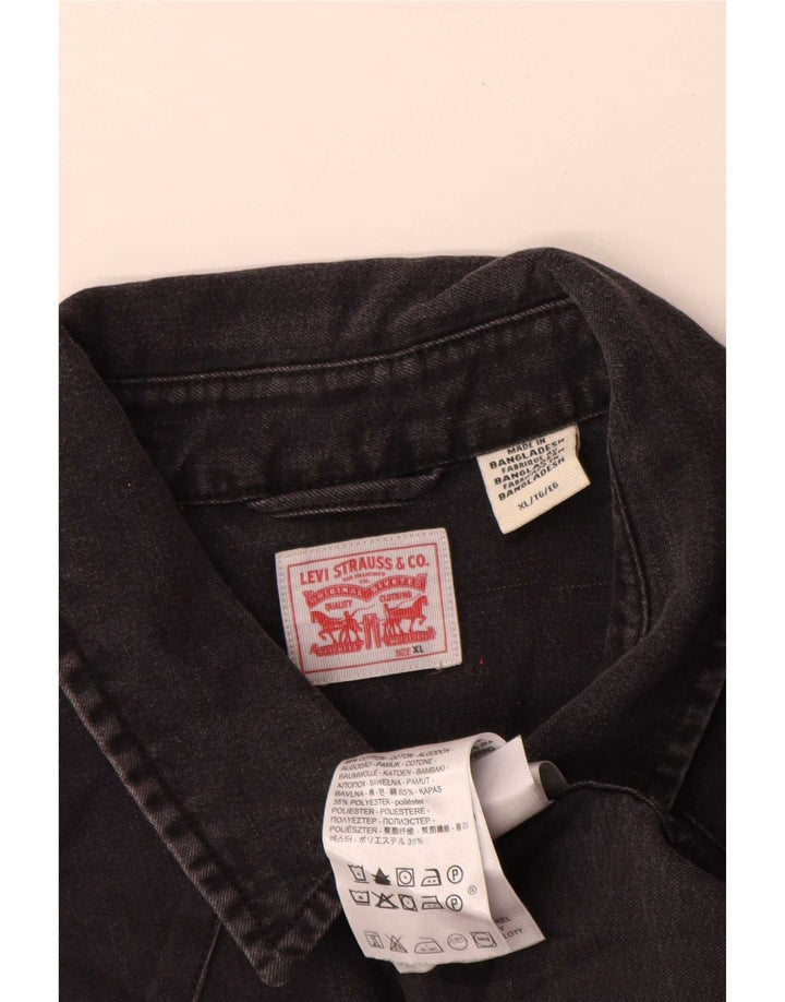 Женская джинсовая рубашка Levi's UK 18 XL, черный хлопок