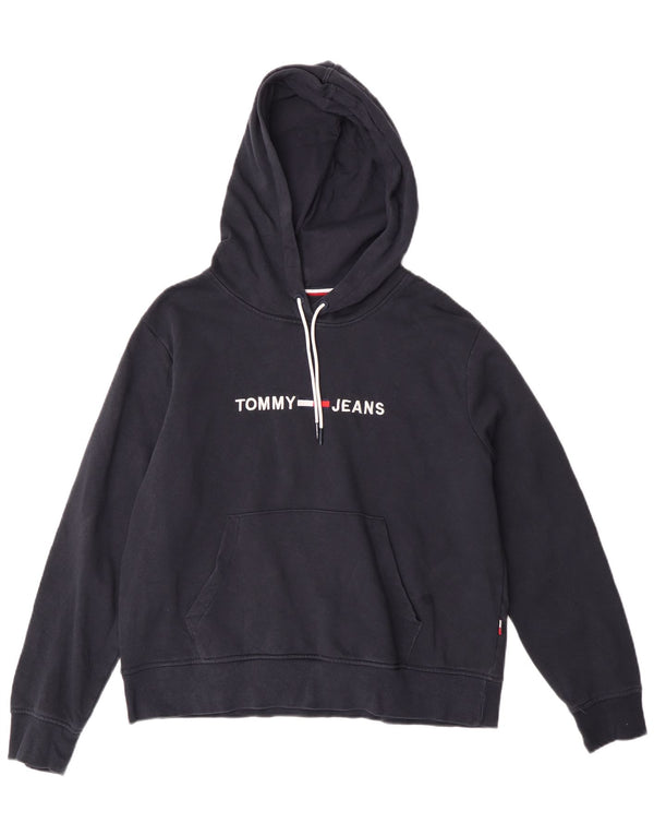 Женский джемпер с капюшоном TOMMY HILFIGER UK 14, средний темно-синий, хлопок