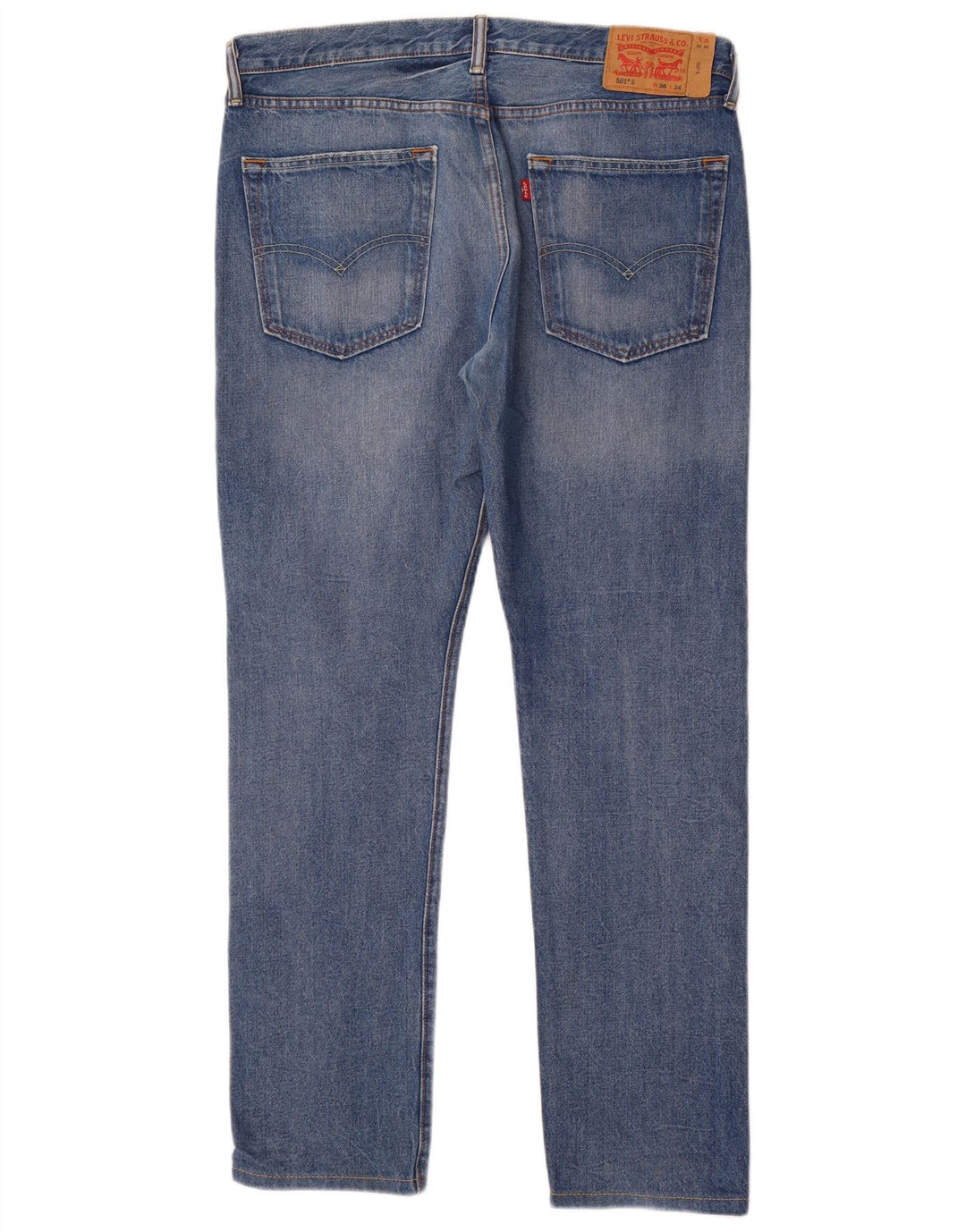 Мужские прямые джинсы Levi's 501 W36 L34 синие, хлопок