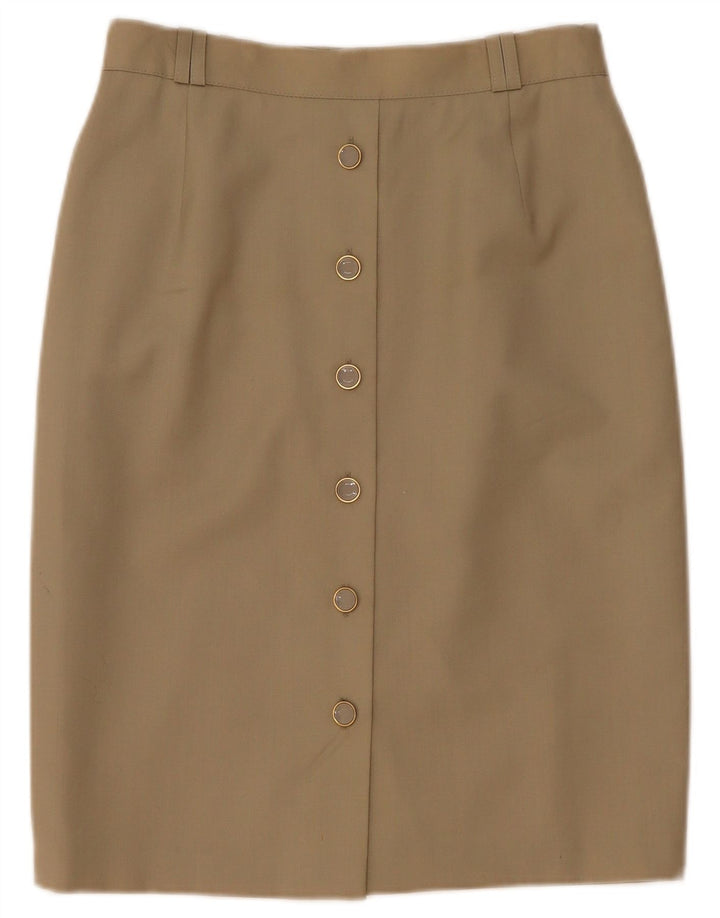 Женская прямая юбка Bianca EU 40 Medium W28, бежевая, новая шерсть