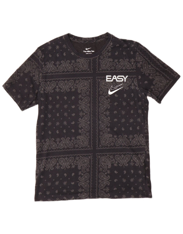 Мужская футболка с рисунком Nike Dri Fit, маленький черный, хлопок с узором пейсли