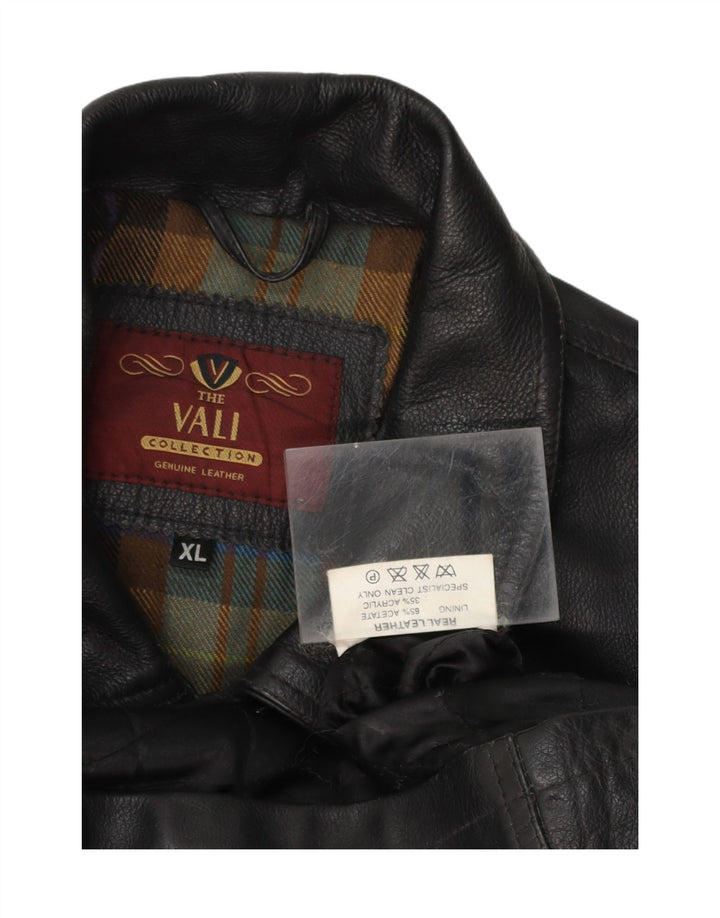 VALI COLLECTION Mens Leather Jacket UK 42 XL Black Leather Vintage Vali Collection and Second-Hand Vali Collection from Messina Hembry 