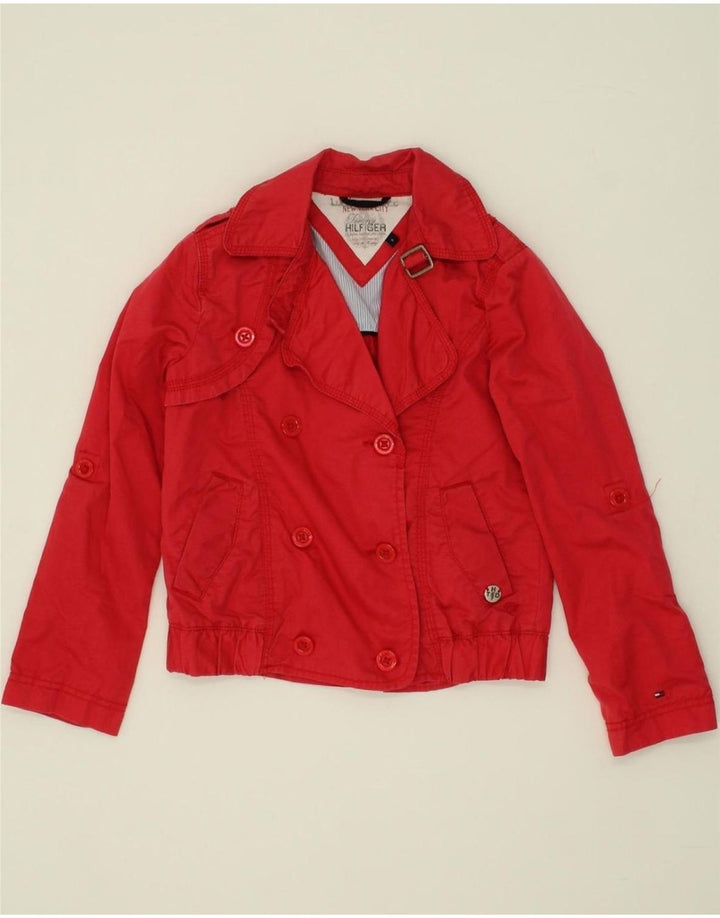 TOMMY HILFIGER Girls Pea Coat 7-8 Years Red Cotton Vintage Tommy Hilfiger and Second-Hand Tommy Hilfiger from Messina Hembry 