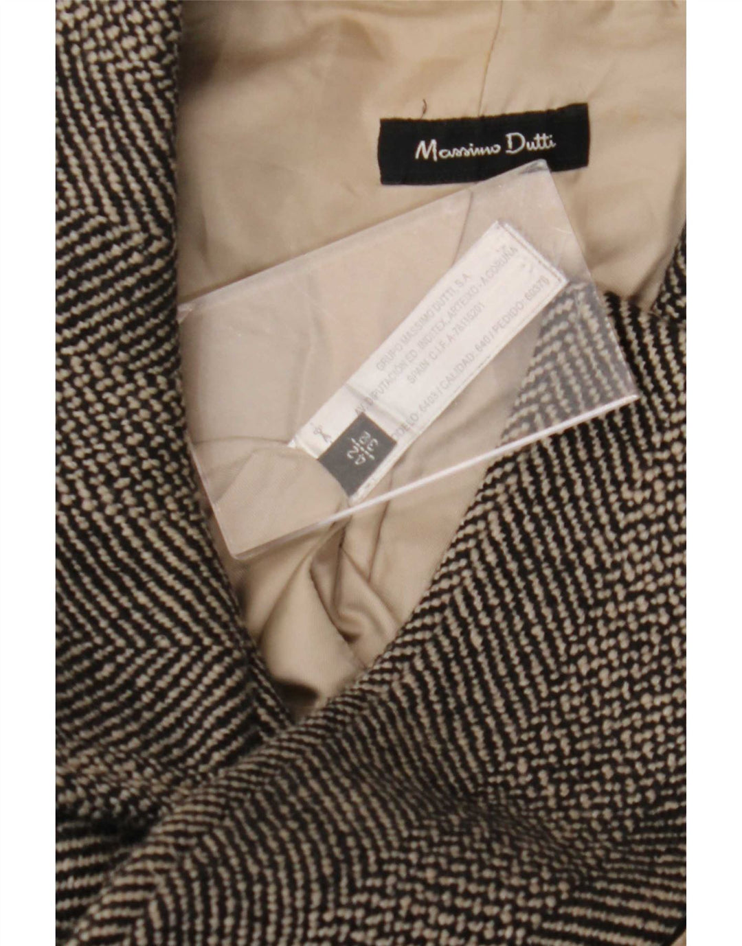 Женское пальто Massimo Dutti EU 42, большое серое, с рисунком «елочка», шерсть