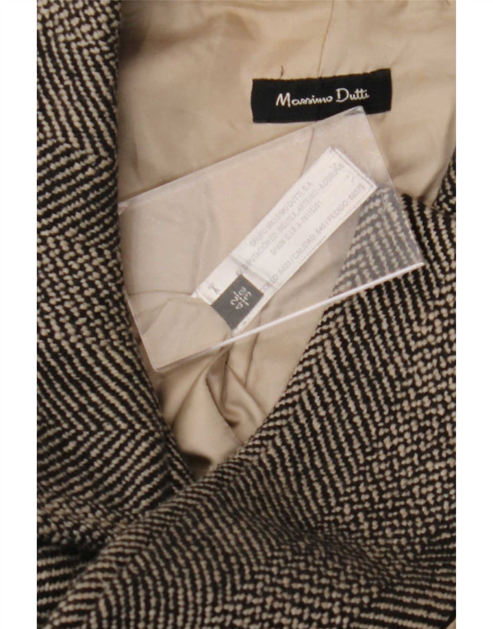 Женское пальто Massimo Dutti EU 42, большое серое, с рисунком «елочка», шерсть