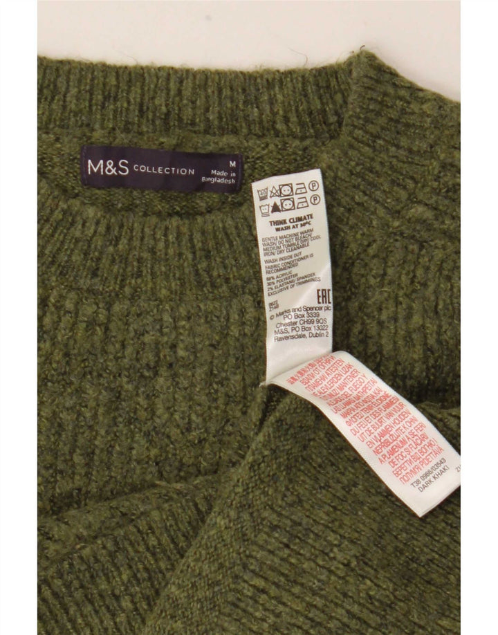 Женский джемпер с круглым вырезом Marks & Spencer, Великобритания 14, средний зеленый в крапинку