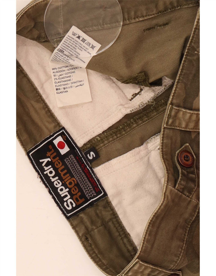 Женские шорты карго Superdry Small W30, зеленый камуфляжный хлопок