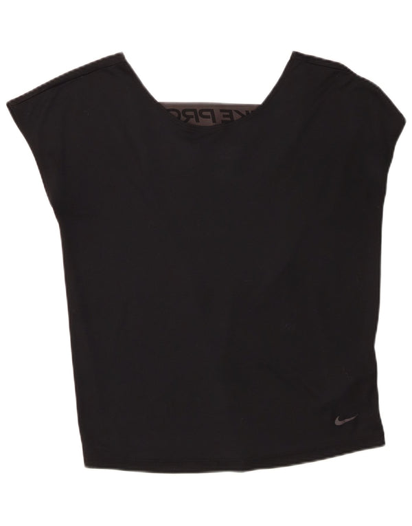 Женский оверсайз-жилет с графическим рисунком Nike Dri Fit UK 6 XS, черный полиэстер