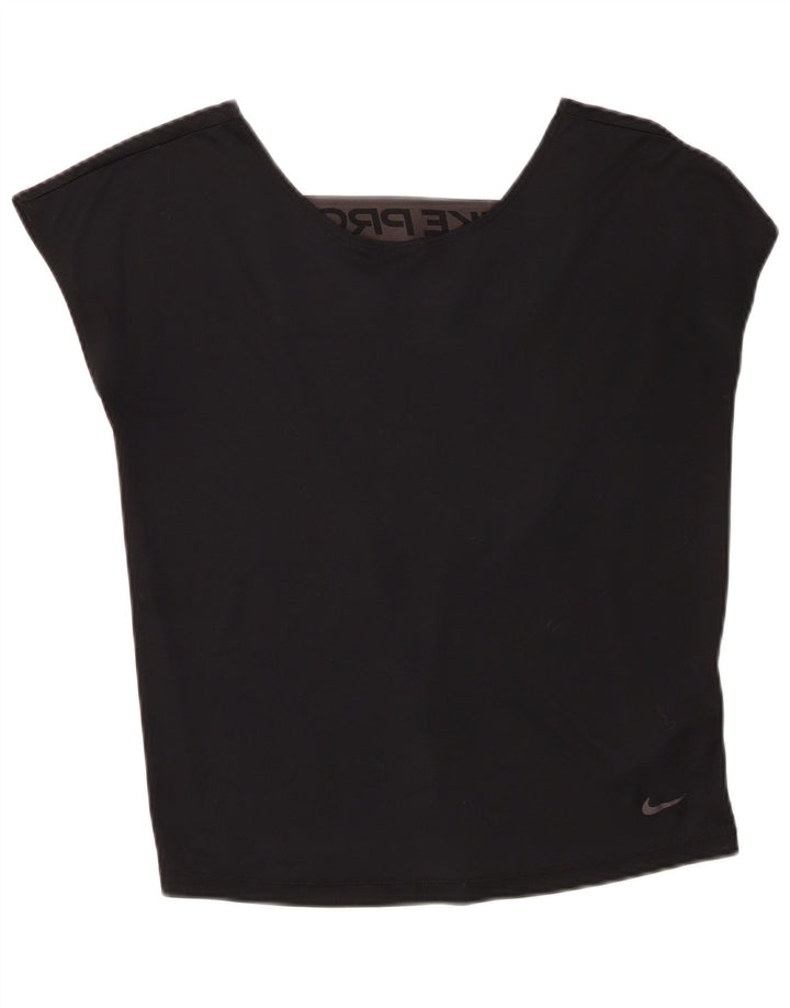 Женский оверсайз-жилет с графическим рисунком Nike Dri Fit UK 6 XS, черный полиэстер
